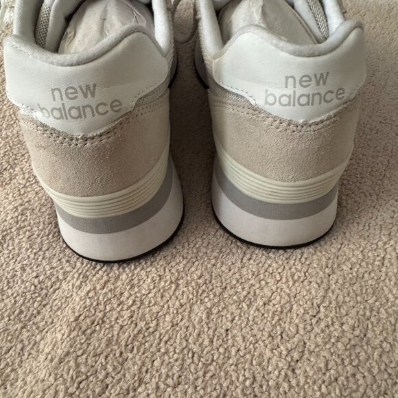 New Balance 574 Suede Mesh Sneakers – Size 8, White/Nude - Picture 3 of 8